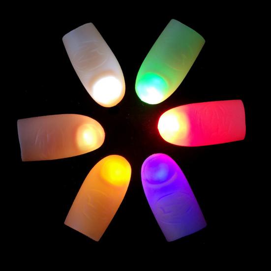 

Magic Thumb Lights LED Magic Thumb Prank Toy Light Up Flashing Fingers Tips for Magic Stage Tricks Performance Props білий