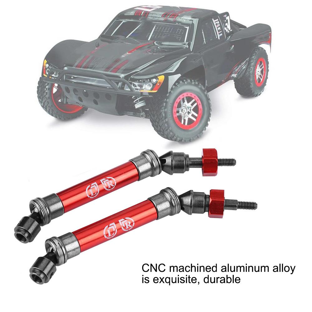 2pcs Front Drive Shaft CVD Transmission Axle for Traxxas Slash 4X4 1 10 RC Truck (Red)