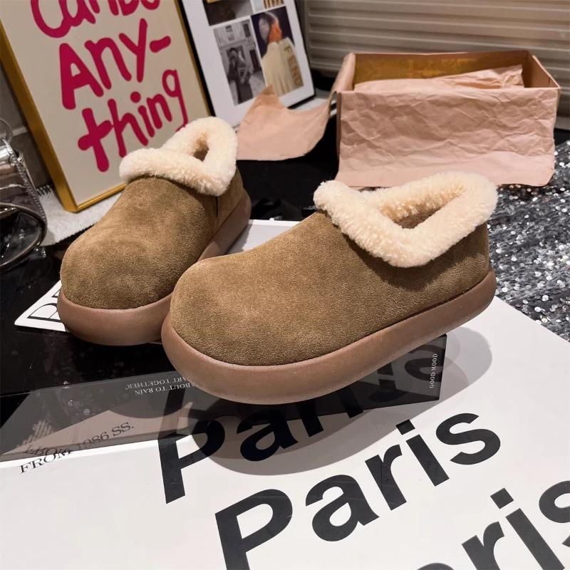 Thick-soled velvet women's Doudou shoes, new winter women's shoes, retro versatile warm snow cotton shoes