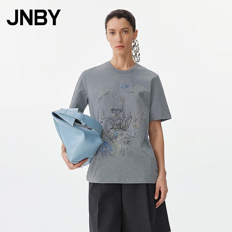 JNBY Women s City Embroidery Loose Cotton T-Shirt S