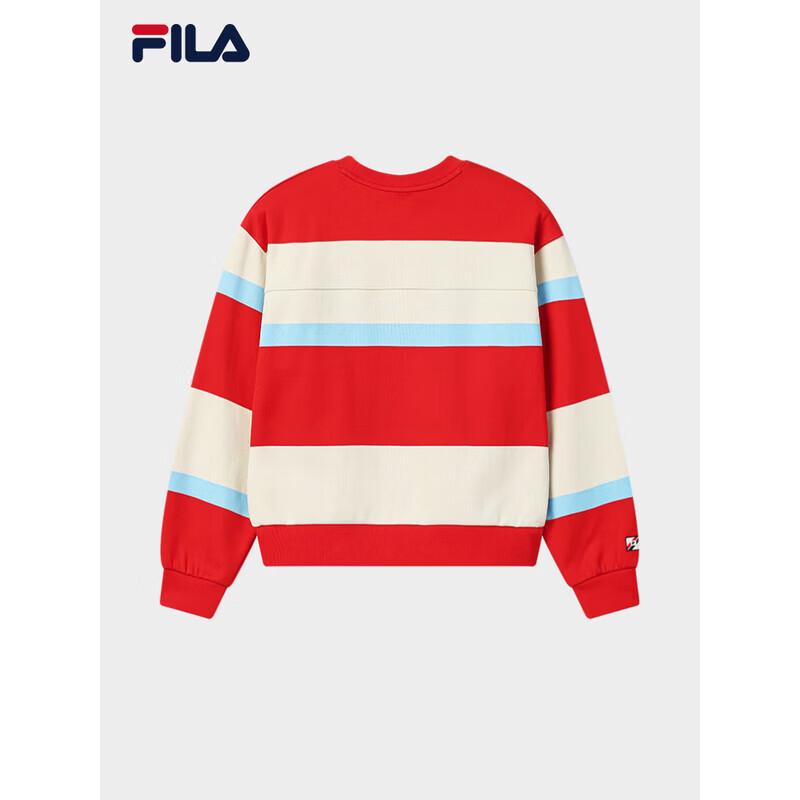 FILA Women's 2026 Spring Wide Stripe Colorblock Knit Pullover
