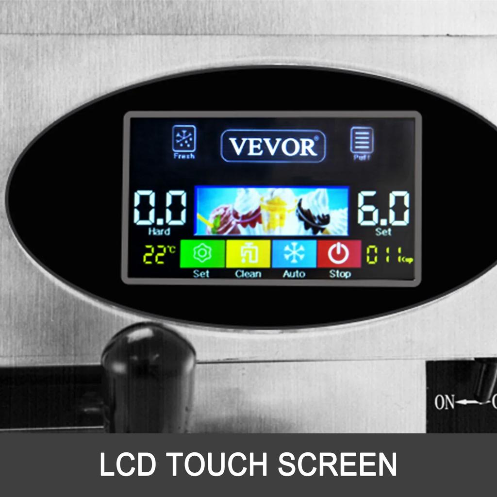 20-28L/H Soft Ice Cream Maker Commercial Countertop Tricolor 2+1 Flavors Sweet Cones Freezing Equipment Vending Machine