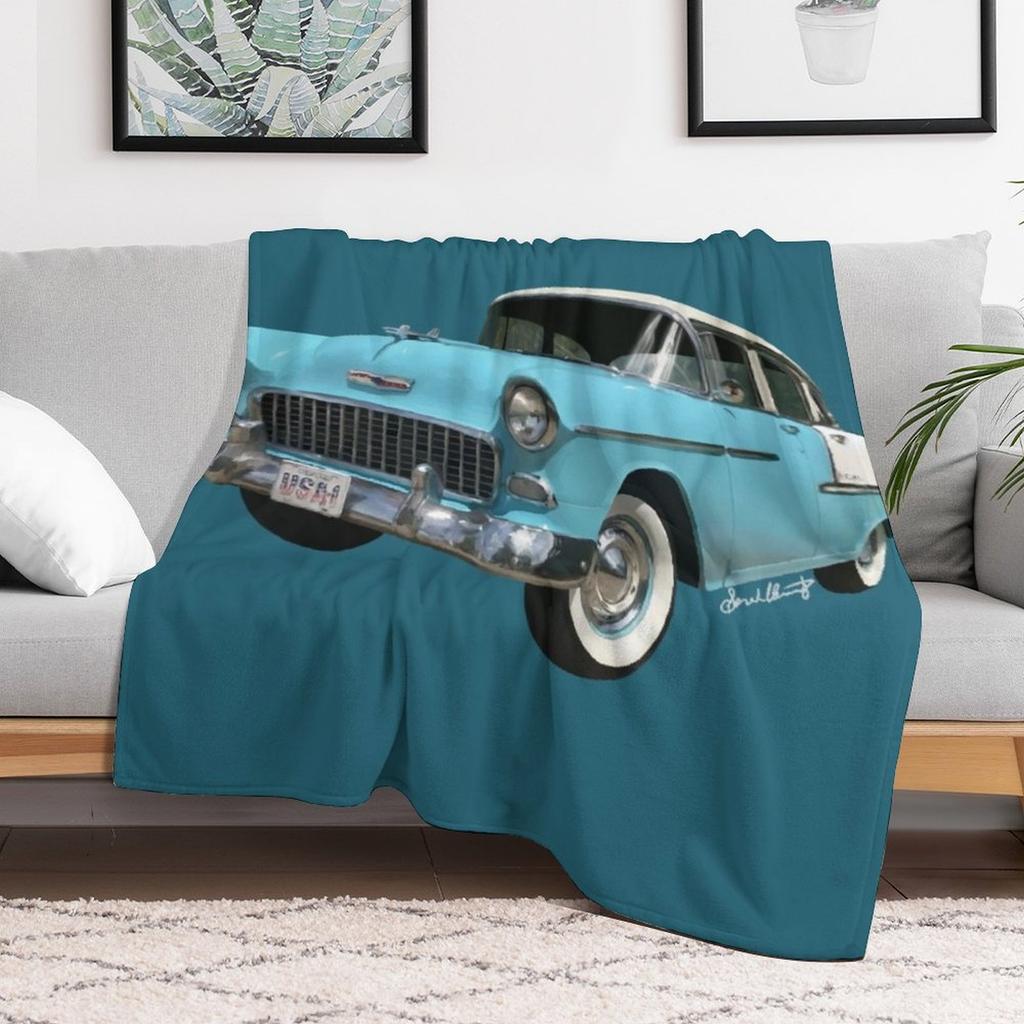 55 Chevy Bel Air Deková přikrývka Měkká domácí dekorace Přikrývka na pohovku Ložnici