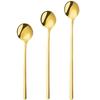 Cute Long Handle Spoons Stainless Steel Golden Coffee Spoon Dessert Ice Cream Spoon Kitchen Food Tableware Dinner Set Wedding