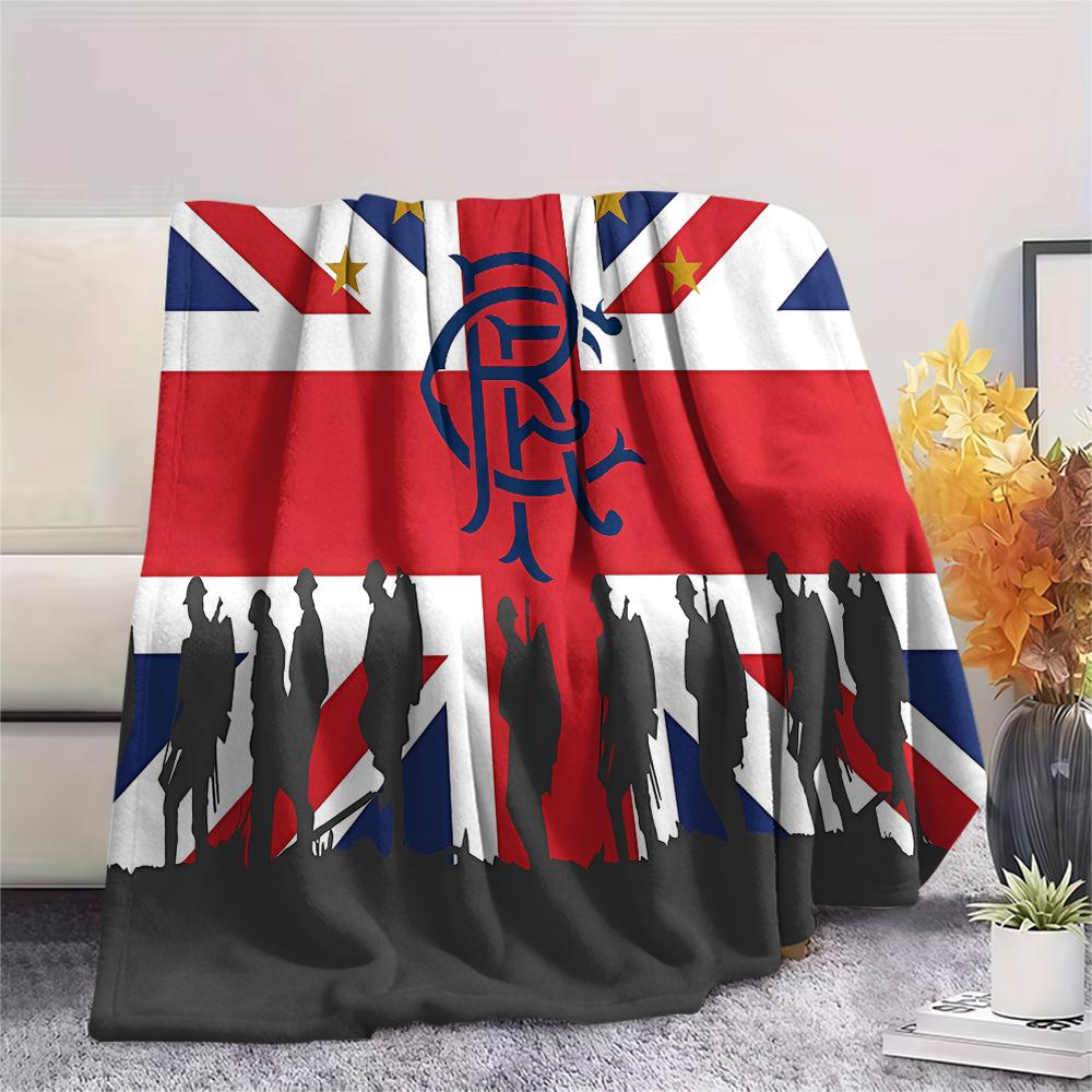 1PC Rangers Badge Print Flannel Blanket, High Quality All Seasons, Home Decor, Warmth and Comfort, Perfect for Christmas Gifts