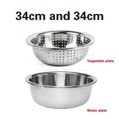 Vegetable and fruit mesh filter plates Mesh hole dinner plates Thickened Stainless Steel leak colander Plate Round hole tray