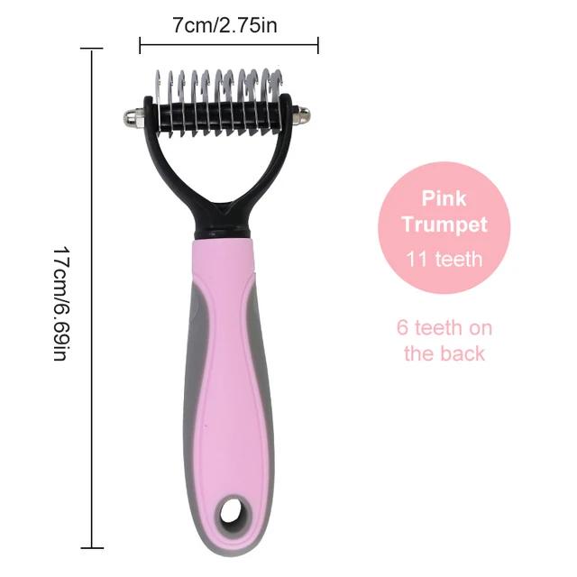 

Double Sided Pets Fur Knot Cutter Grooming Shedding Tools Hair Removal Comb Brush Furcleaner Professional Pet Deshedding Brush