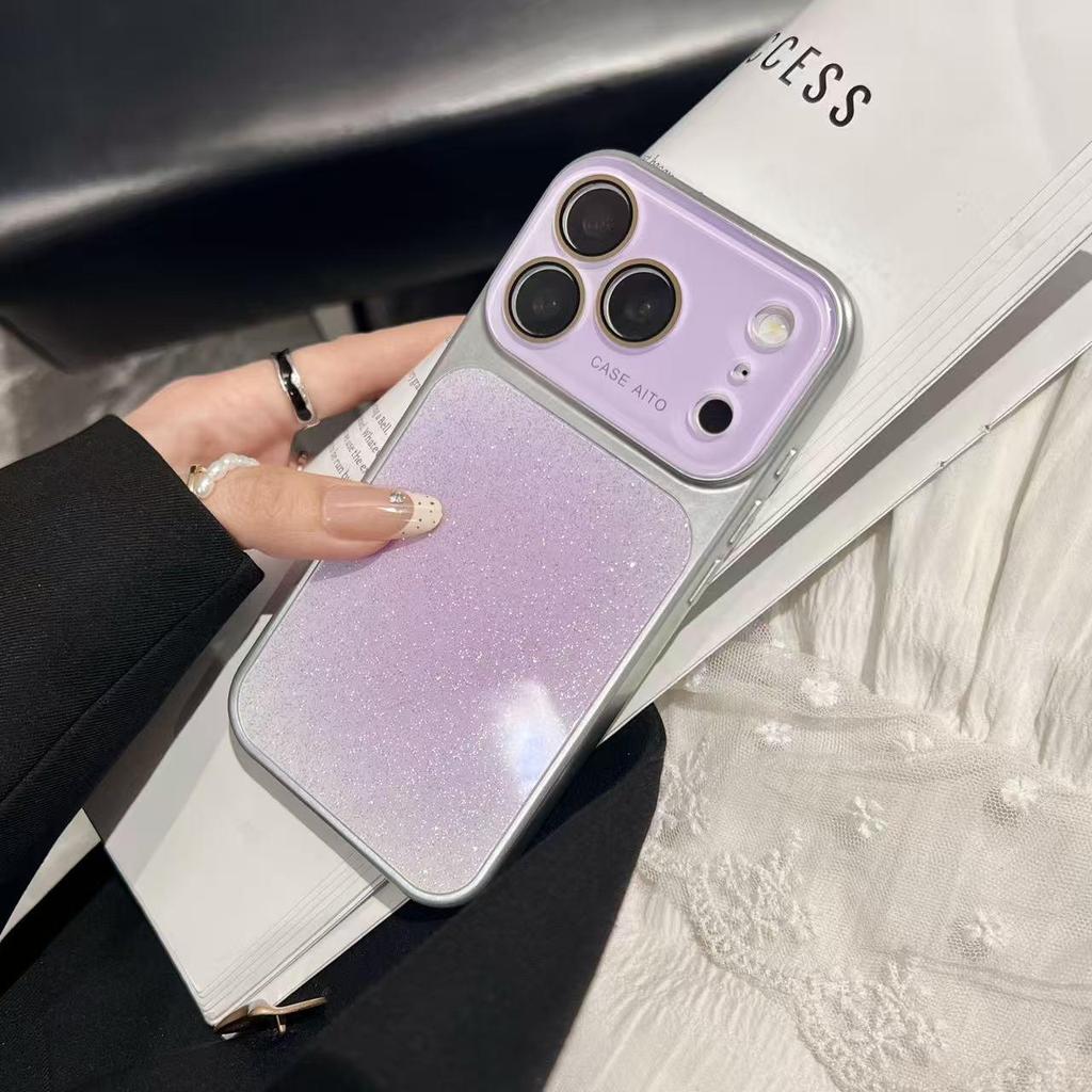 Gradient Glitter iPhone 17 Pro Max Case with Lens Film and Large Window