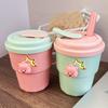 500Ml Coffee Mug With Lid Straw Silicone Cold Juice Milk Tea Mug Leak-Proof Drinking Water Bottles Portable Travel Cup
