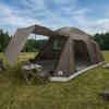 Cabin Tent with Roof Brown and Gray 8 Person Polyester and Steel