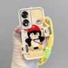 KEYSION Cartoon Cute Plush Embroidery Case for HONOR 70 5G with Lanyard Silicone Shockproof Phone Cover for Huawei Honor 70