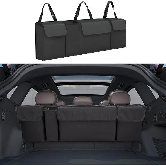 Car Trunk Organizer, Backseat Hanging Large Storage With Adjustable Straps,Waterproof PVC Collapsible Cargo Bag, Car Interior Accessories For Auto