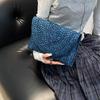 Fashion Beach Purse Women Summer Beach Bag Envelope Woven Clutch Solid Color Large Capacity Storage Bag Corn Husk Straw Hand Bag