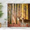 Christmas Shower Curtain Sets Vintage Red Truck Xmas Ball Pine Tree Snowman Winter New Year Gift Bathroom Decor Bath Curtains