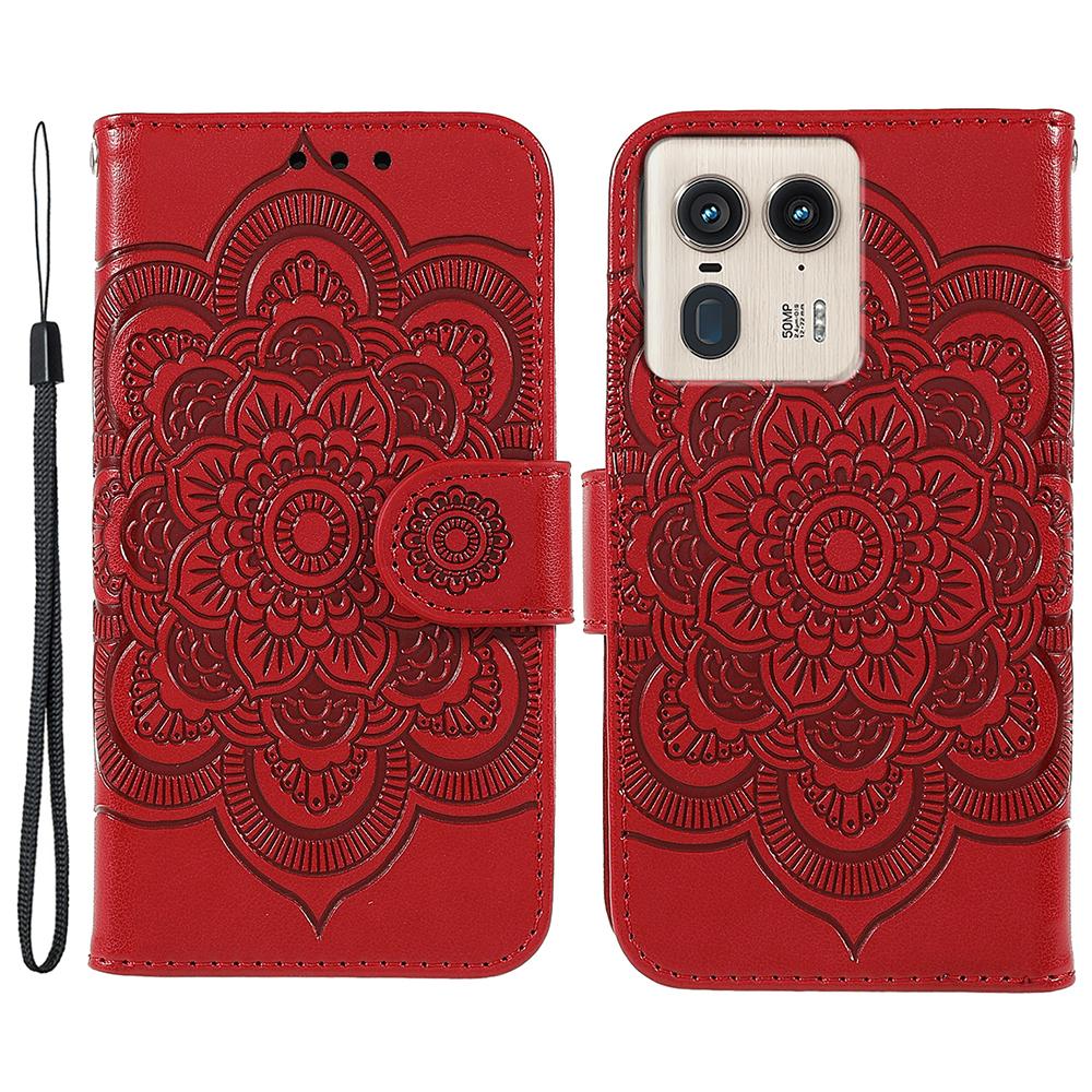 For Motorola Edge 50 Ultra 5G/Moto X50 Ultra 5G Case PU Leather Mandala Imprinted Design Wallet Phone Cover