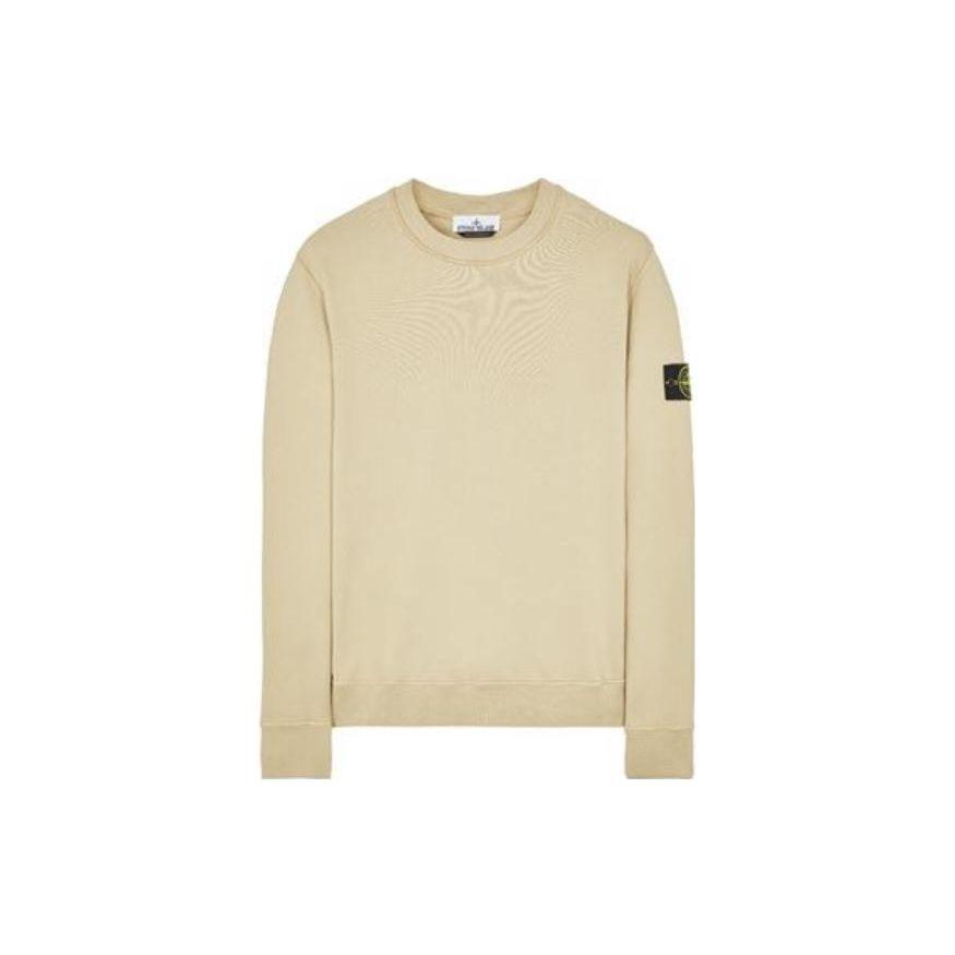 

Stone Island Logo Patch Sweatshirt Cream Men Tops 771563020-V0090 M