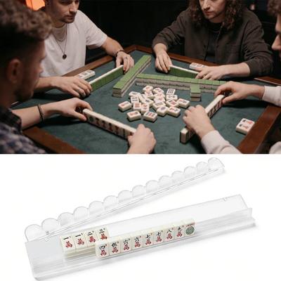 Clear Acrylic Mahjong Rack with Detachable Magnetic Pusher American Mah Jongg Tile Holder Push Ruler Mahjong