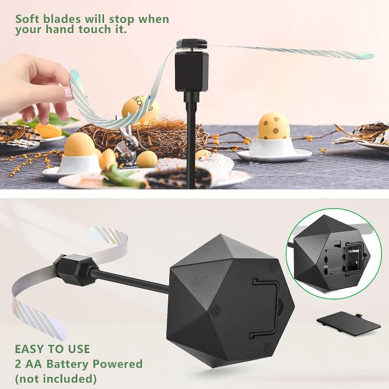2pcs Fly Fans for Tables, Practical Fly Repellent Fan with Soft Blades, Soundless and Portable Fly Fan Keeps Your Food Clean