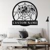 Customizable Spider Metal Wall Art Surname Personalized Durable Indoor Outdoor Kitchen Decor