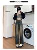 Women's Retro Blue Wide-Leg Jeans - 2025 Autumn/Winter New Loose Straight-Leg Slimming Floor-Length Pants