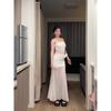 Wind Temperament White Mesh Tube Top Dress Women's Spring Temperament Waist Seaside Vacation Hip Wrap Long Skirt