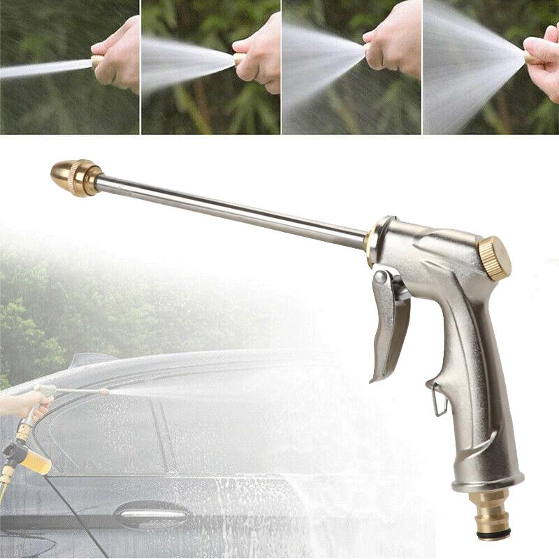 High Pressure Water Spray Gun Metal Nozzle Garden Hose Pipe Lawn Car Power Wash
