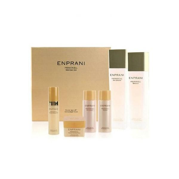 

Enprani Premier Cell Basic 2pcs Set (Softner 150ml+50ml, Emulsion 130ml+50ml, Serum 10ml, Cream 10ml)