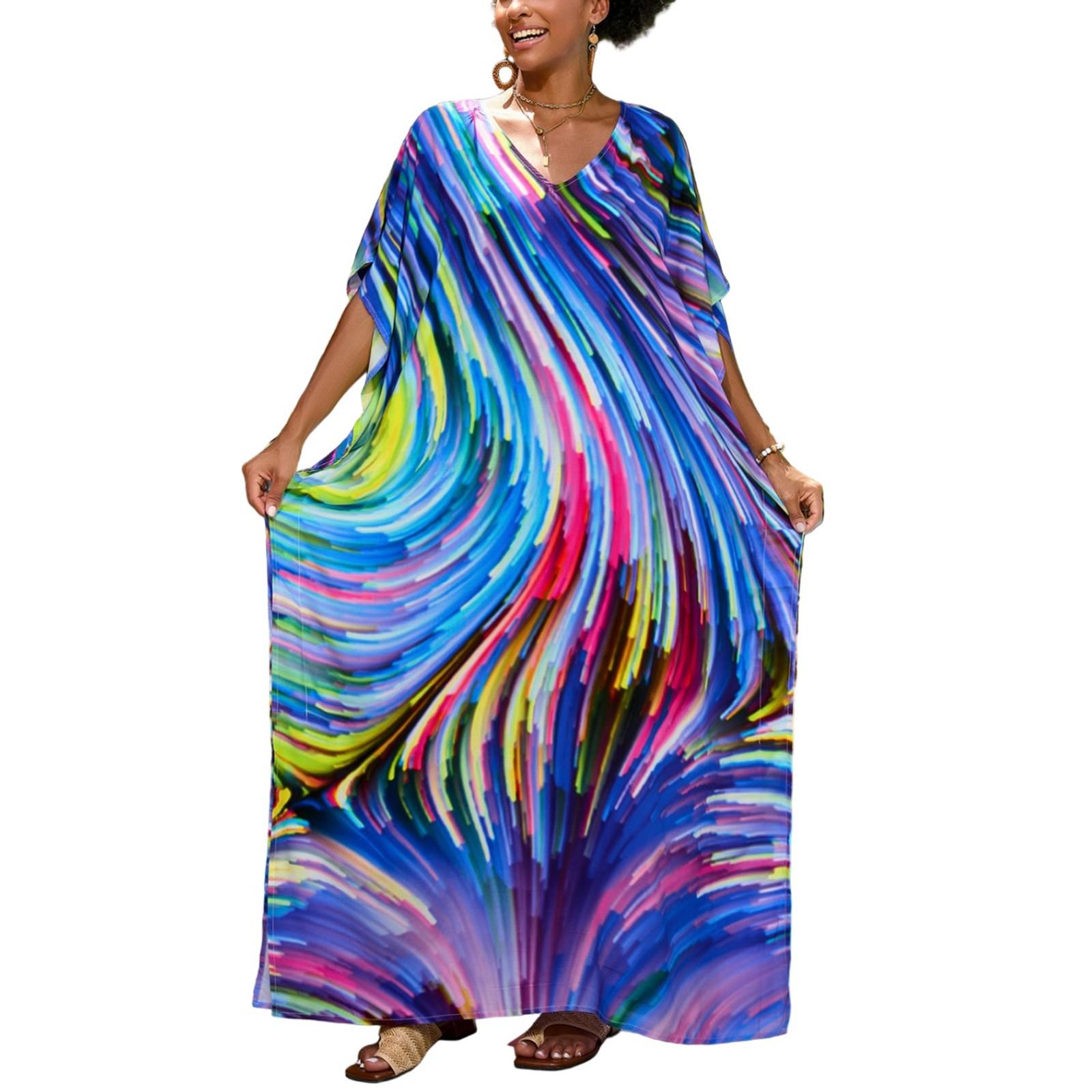 

Elegant Swimsuit Coverup for Women 2025 Beach Cover Ups for Swimwear Women Crochet Dress Beach Vacation Clothes One Size синій