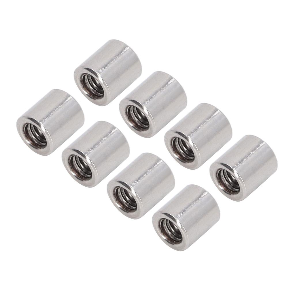 50Pcs Coupling Nut Round Rod Connector 304 Stainless Steel Female Thread M6x1.0 10 L11mm