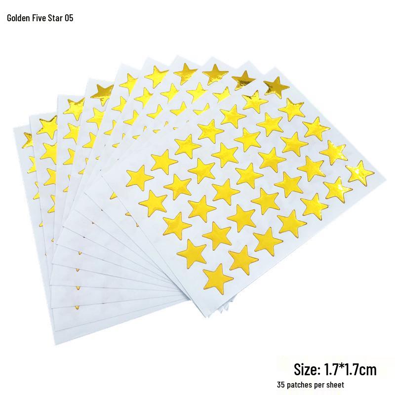 Golden Star and Flower Reward Stickers for Children - Ideal for Kindergarten Praise