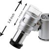 60X LED Mini Microscope Magnifier Portable UV Currency Detector Jewelry Inspection Pocket Handheld Louifying Glass for Coins Stamps