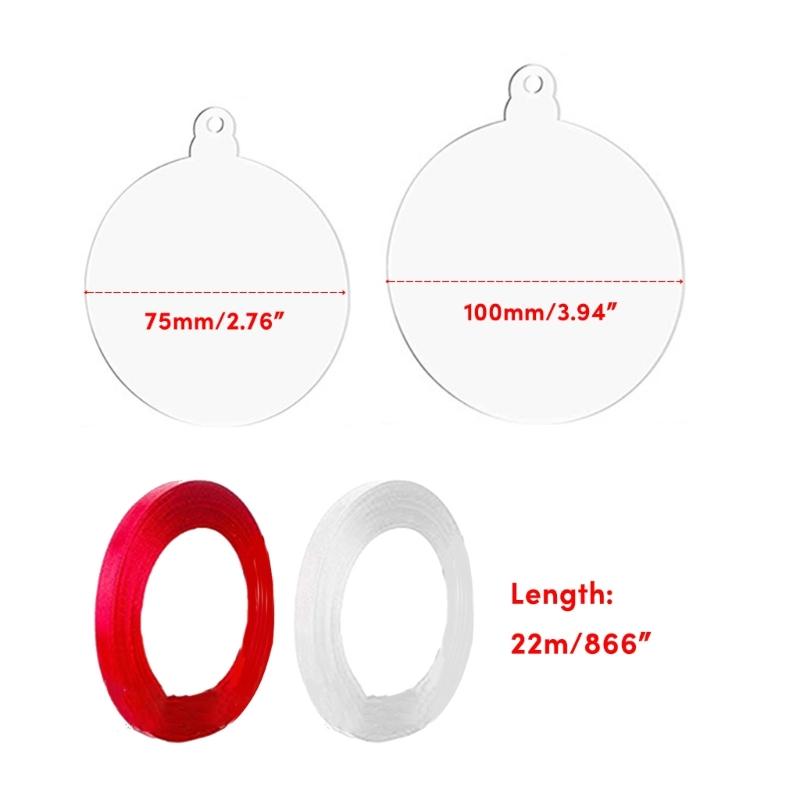 10Pcs Transparent Acrylic Christmas Hanging Decorations Safe Reusable Blank Ornaments for Festive Celebrations