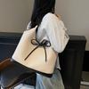Simple and Large-capacity Tote Bag Women's New Color Matching Casual Underarm Bag Bow Fashionable and Sweet