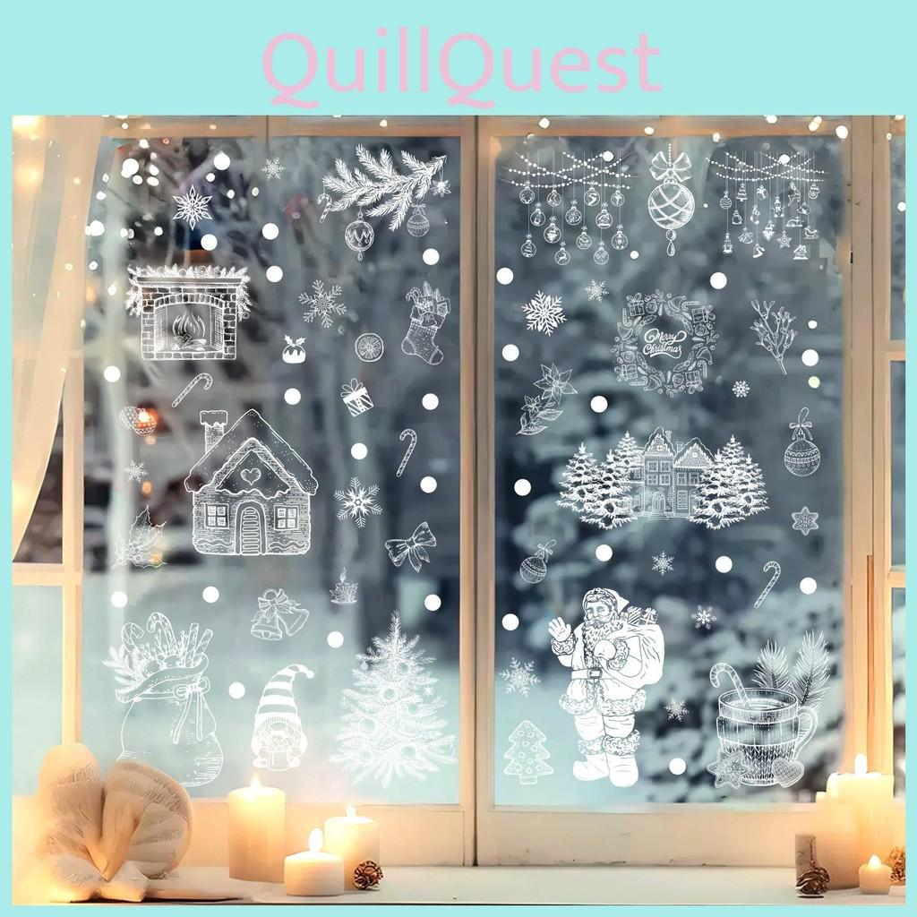 Decals Xmas Window Pvc Snowflake Santa Static Stickers For Christmas Decor Home