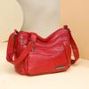Simple PU Leather Multi Pocket Shoulder Bag