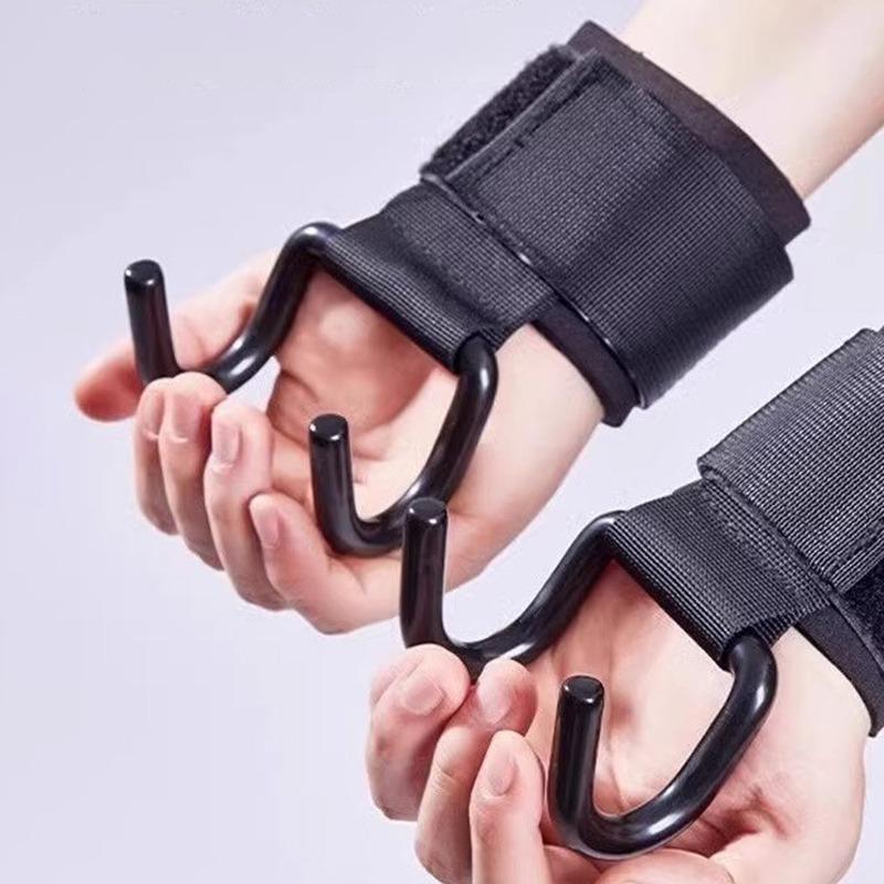 1 Pair With Anti-lumbar Hook Auxiliary Fitness Bracer Pull-up Assist Gloves Pull Hanging Horizontal Bar Hard Off Hand Hook Grip