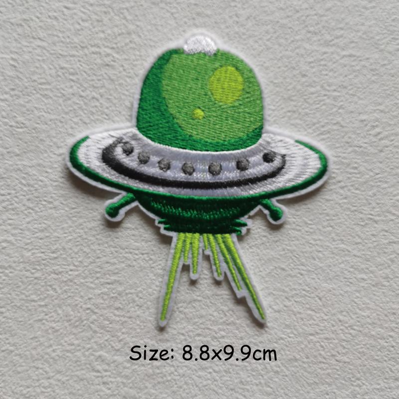 Alien Planet Rocket Patch Iron On Embroidered Sew On Sun Astronaut Jet Aircraft Meteorite Patch Fabric New Heat Transfer Garment Accessory DIY