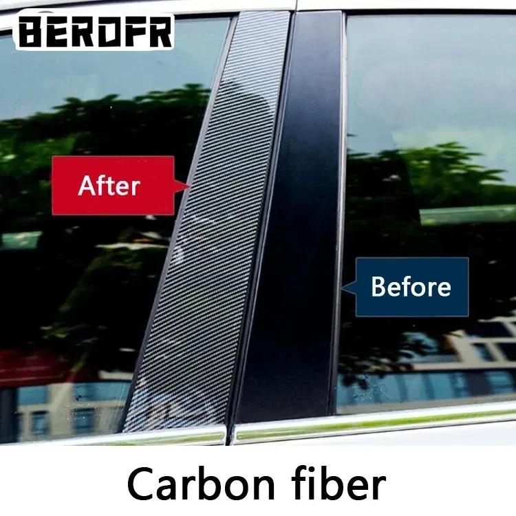 6pcs Gloss Black Pillar Post Door Side Window Decor Molding Trim Cover Sticker For Mazda CX-3 2016 2017 2018   -
