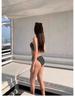 Slimming Halterneck Striped High-Waist Tummy Control Swimsuit for Women - New 2024 Korean Style
