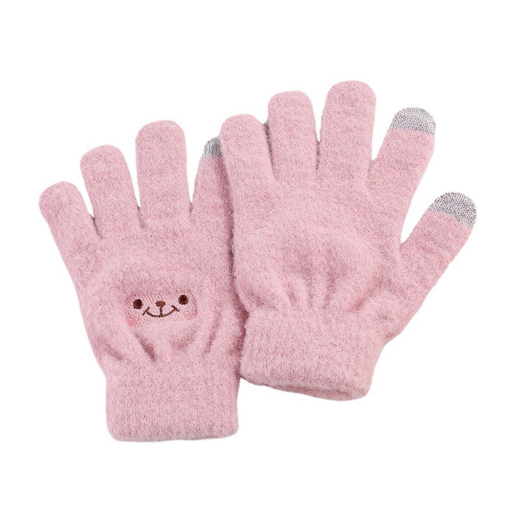 Winter   Glove Smile Face Design Elastic Thermal Warm Knit Glove for Women Girls