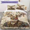 Retro Deer Pattern Bedding uilt Set uilt Cover Pillowcase Home Decoration Birthday Gift (1 * duvet cover + 2 * pillowcase  without core)