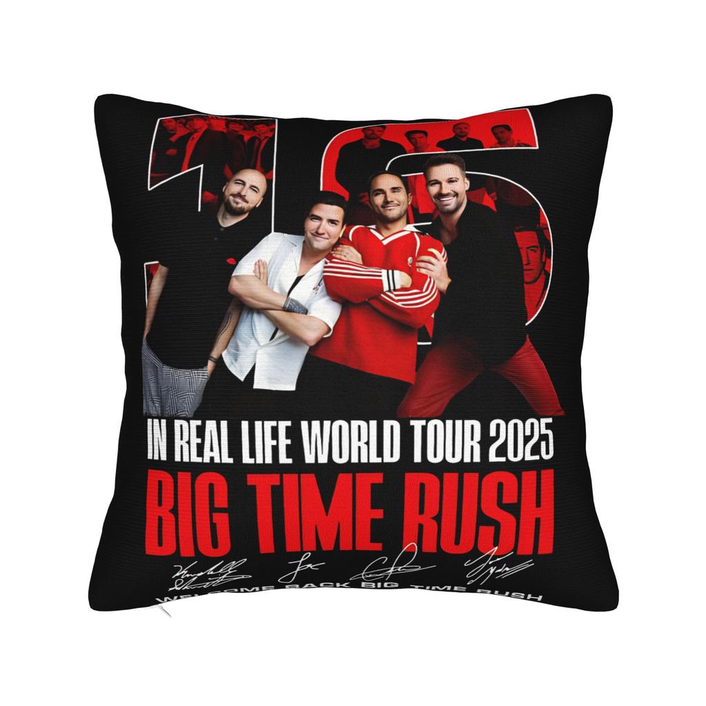 Decorative Pillowcases BTR IN REAL LIFE WORLDWIDE 2025 TOUR Big Time Rush Car Throw Pillow Case Cover Square Multi Size
