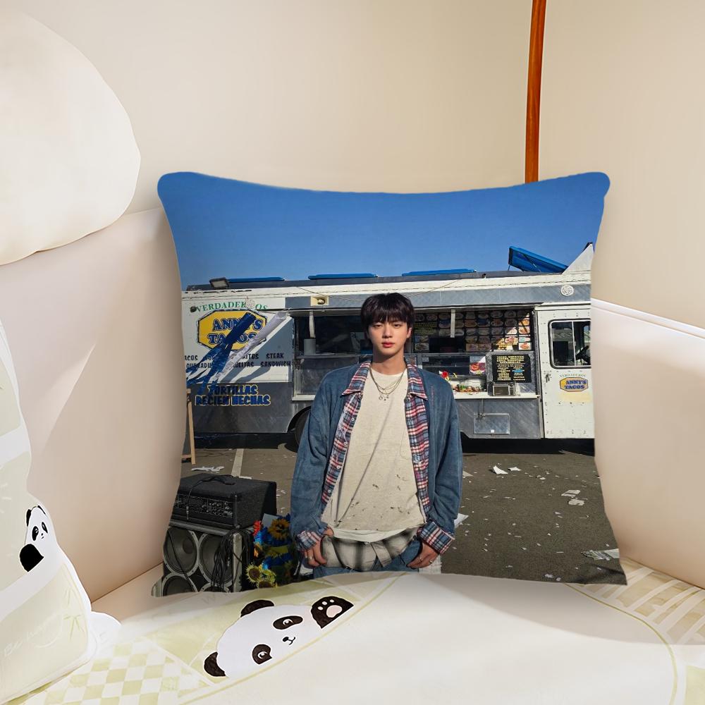 Hot Kpop Boy Pillow Case Sofa Living Room Headboard Bedroom Backrest Cushion Square Cushion  J-jin-Music Cool Nap Time