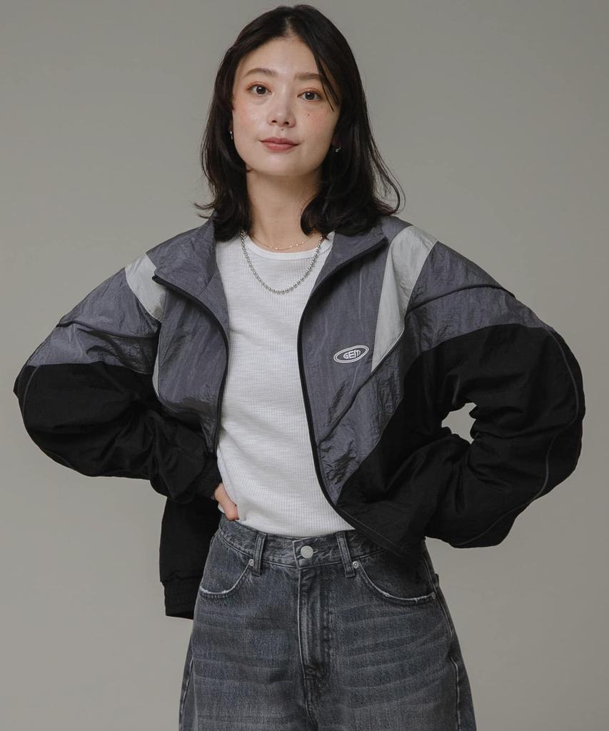 GEM SPORTSWEAR NYLON TRACK JACKET Black M [Sunny Label] Jacket/Coat "Unisex" Women's LA46-27C901