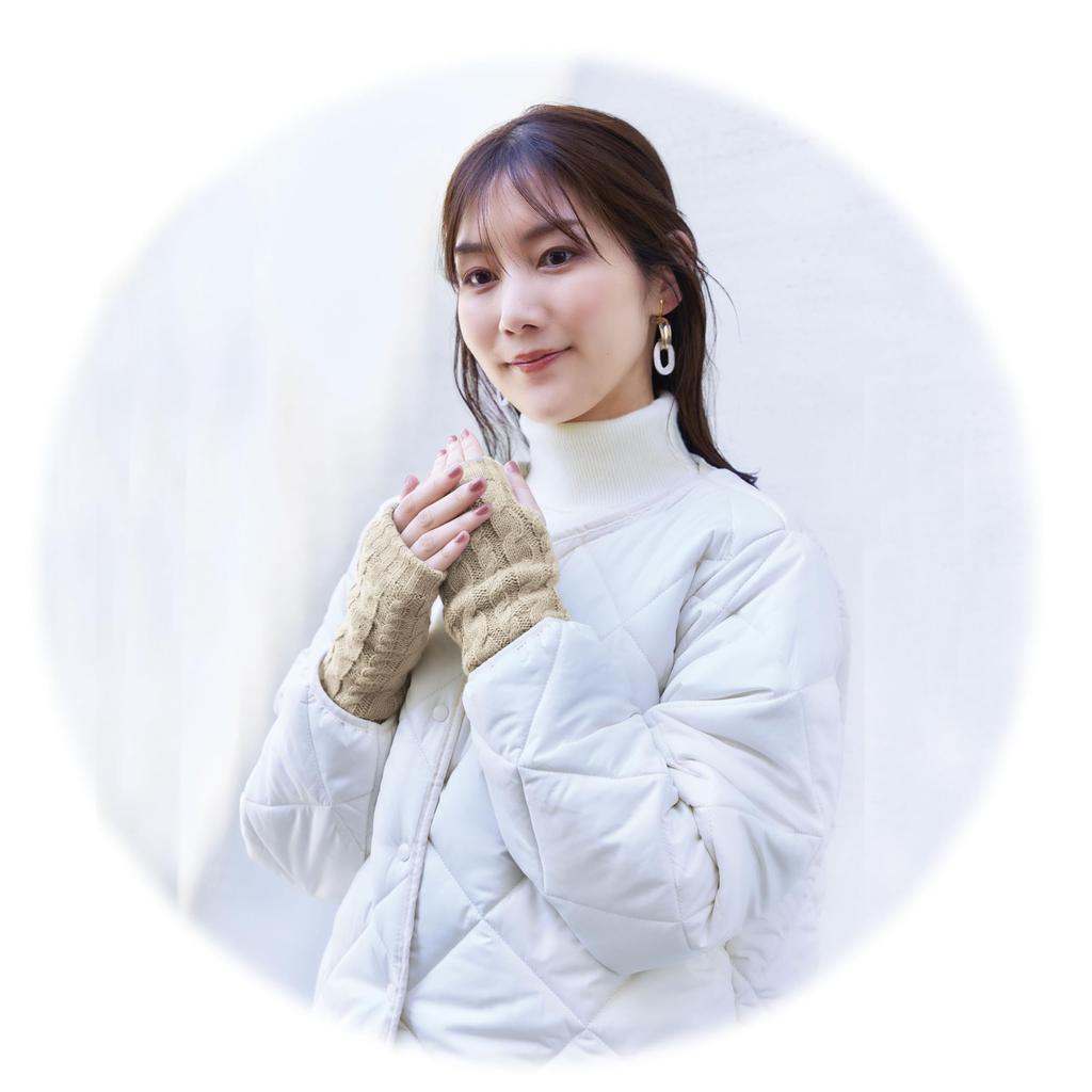 Gloves with Arm Covers for Smartphone Beige [Kojit] Fingertip-free Fleece-lined Use,