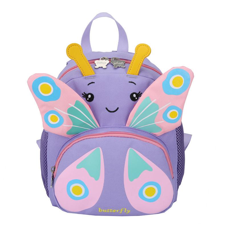 Süßer Schmetterlings-Kinderrucksack aus atmungsaktivem PU-Material für Mädchen und Jungen, für den täglichen Gebrauch