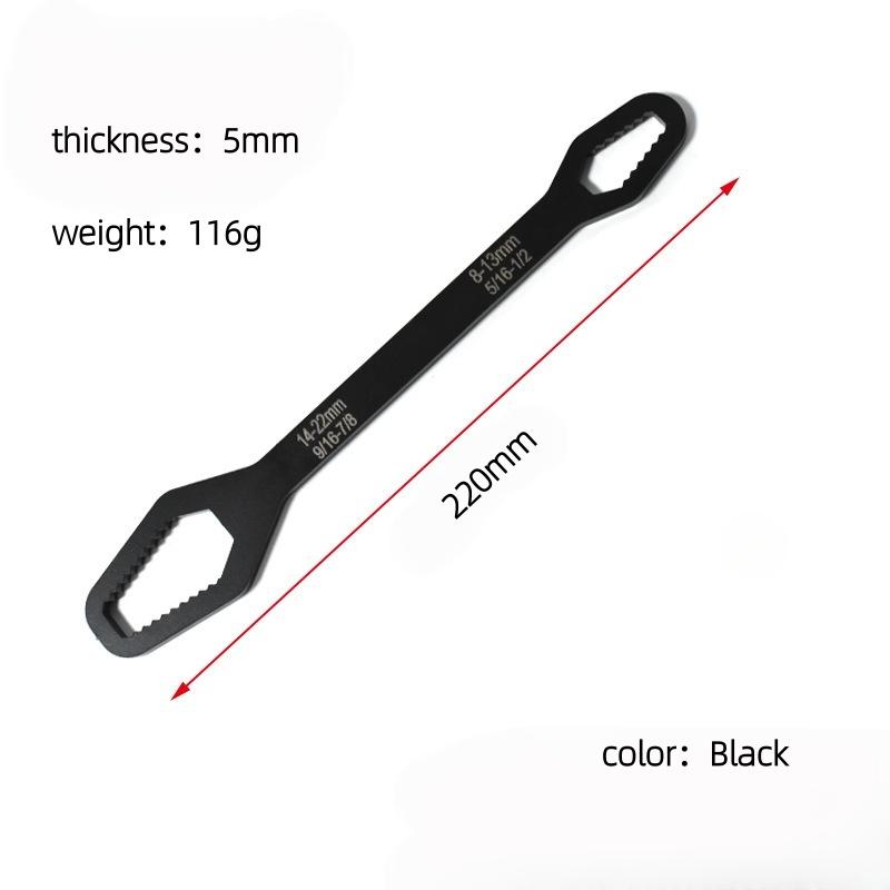 

Набор универсальных многофункциональных ключей 3мм-22мм, регулируемый двусторонний торцевой ключ, самозатягивающийся гаечный ключ, ручные инструменты 8-22mm(5/16 -7/8 ) чёрный
