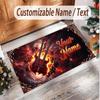 Music Guitar Theme Soft Crystal Velvet Rug Custom Name & Text Print Non Slip Floor Rug for Bedroom Living Room