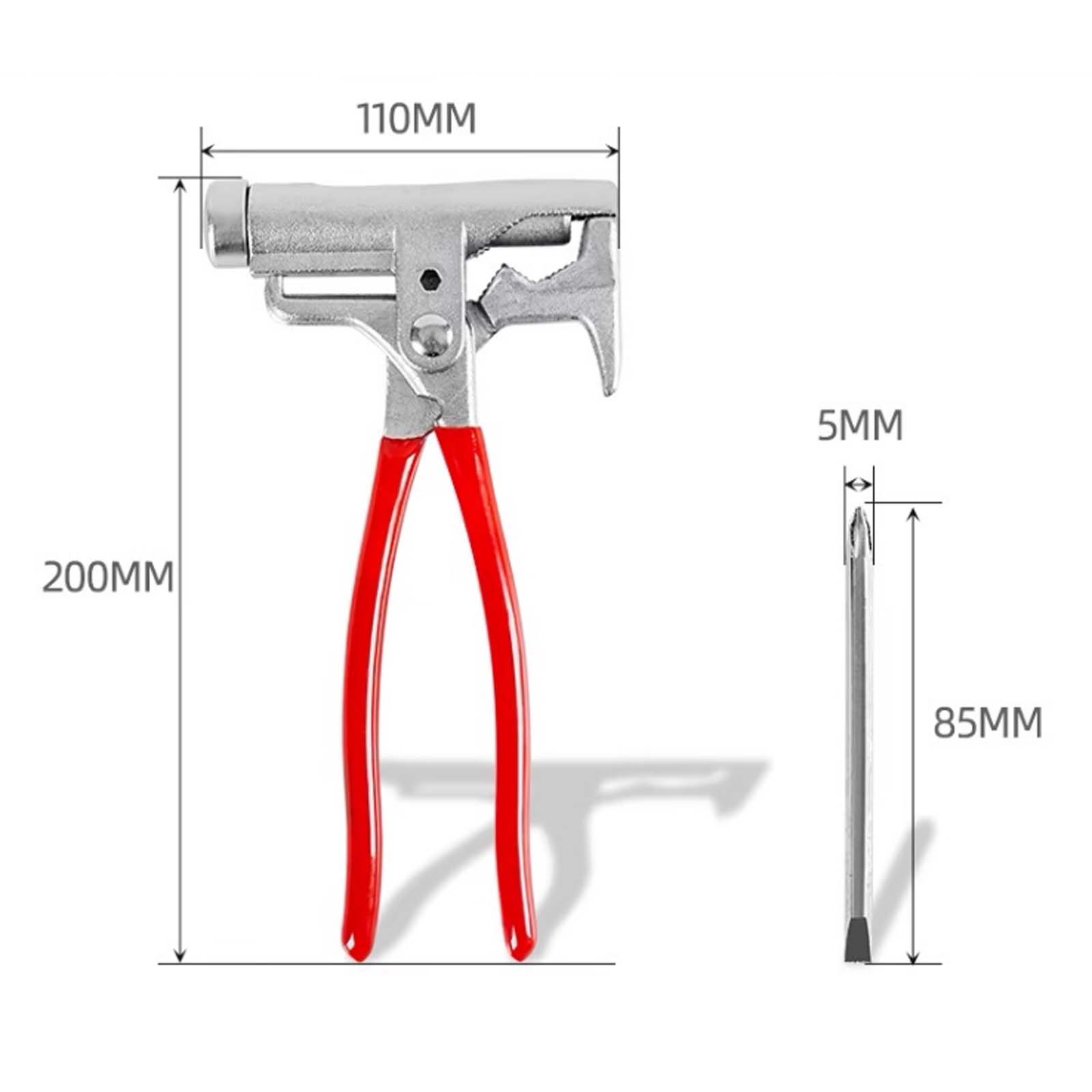 Multifunctional Universal Hammer Integrated Nail Tool Pipe Pliers Wrench Screwdriver China Mainland