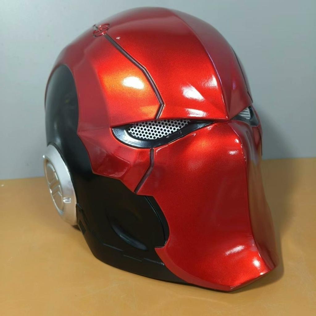 Máscara de Capucha Roja Portátil Arkham-Knight Gothan Halloween Cosplay Resina Mate Cos Máscara de Demonio de Fuego Accesorio